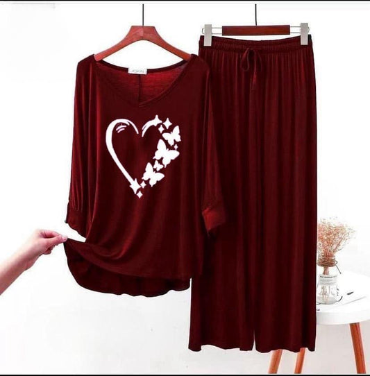 Printed Cotton Jersey Night Suit - 2 Pcs Set for Ultimate Comfort 03