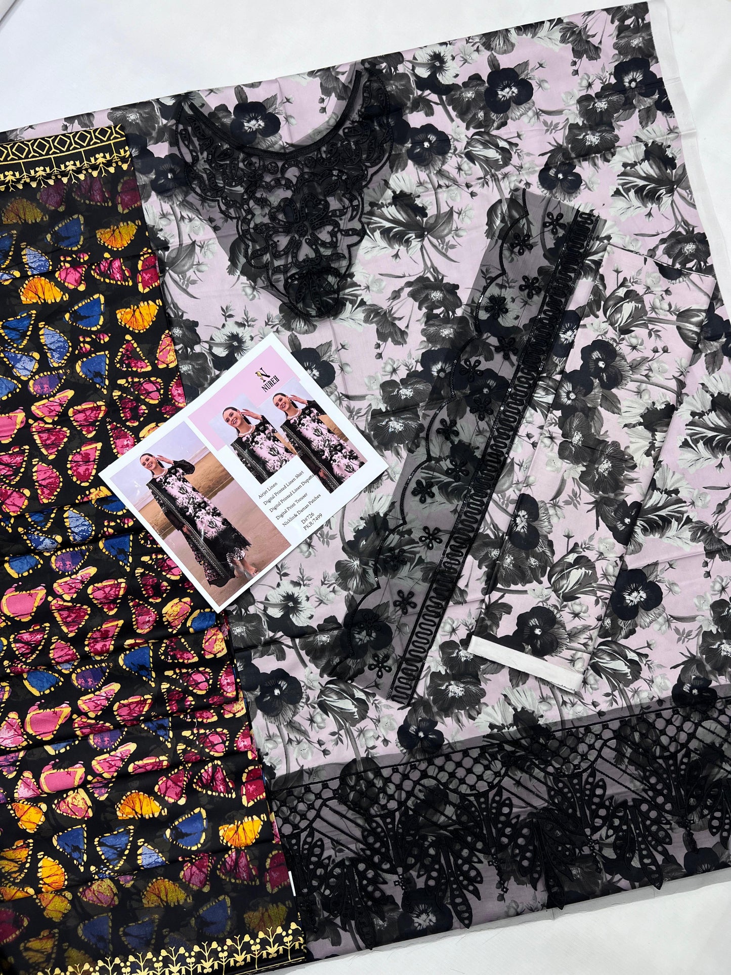PATCHES LINEN WITH LINEN DUPATTA