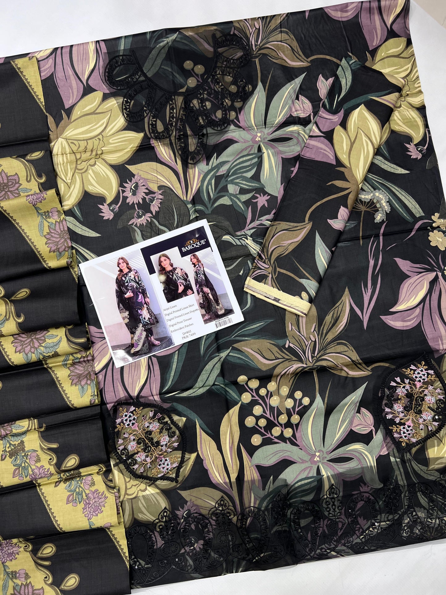 PATCHES LINEN WITH LINEN DUPATTA