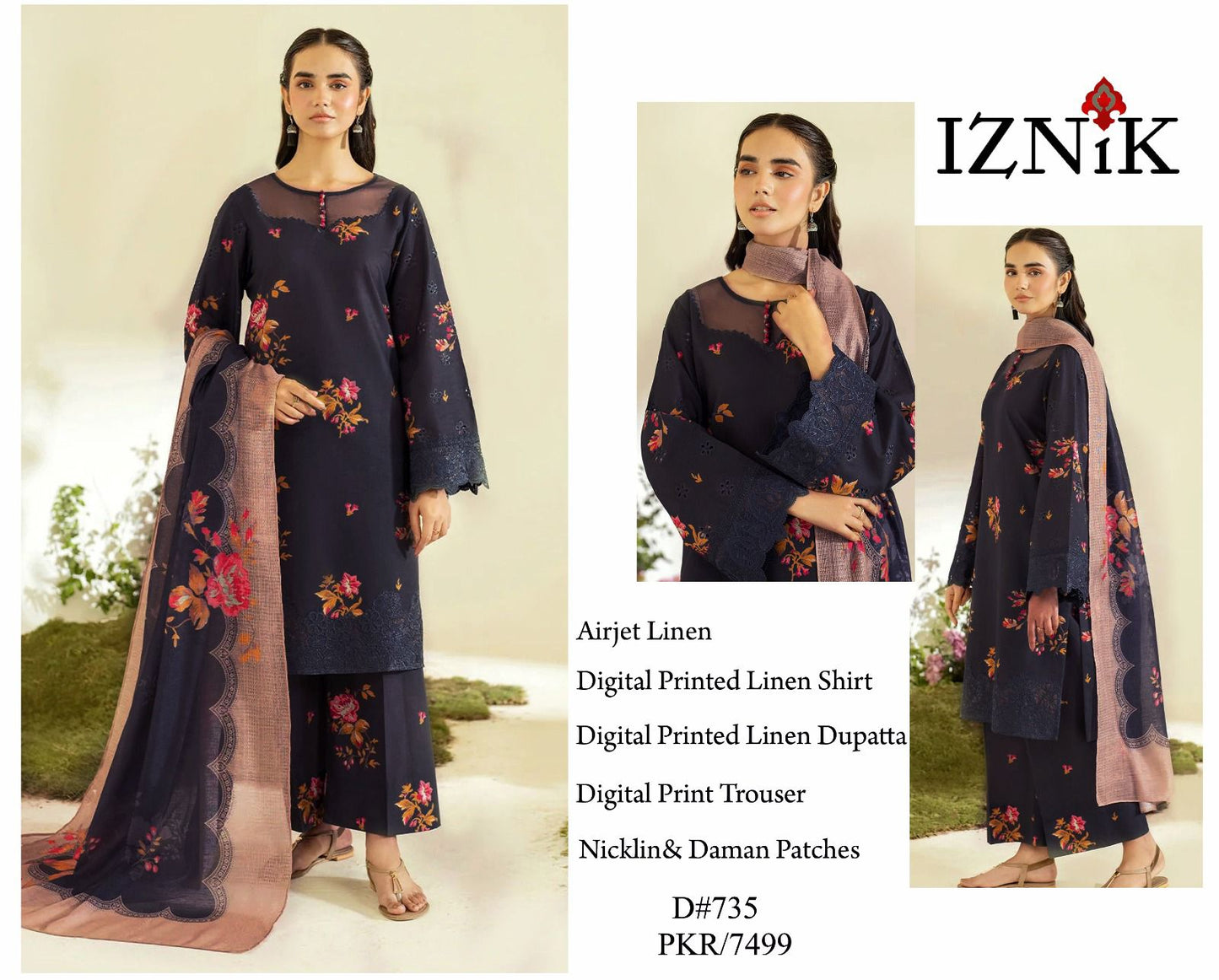 PATCHES LINEN WITH LINEN DUPATTA