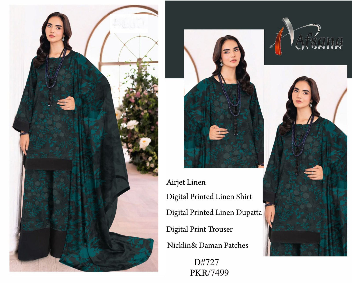 PATCHES LINEN WITH LINEN DUPATTA