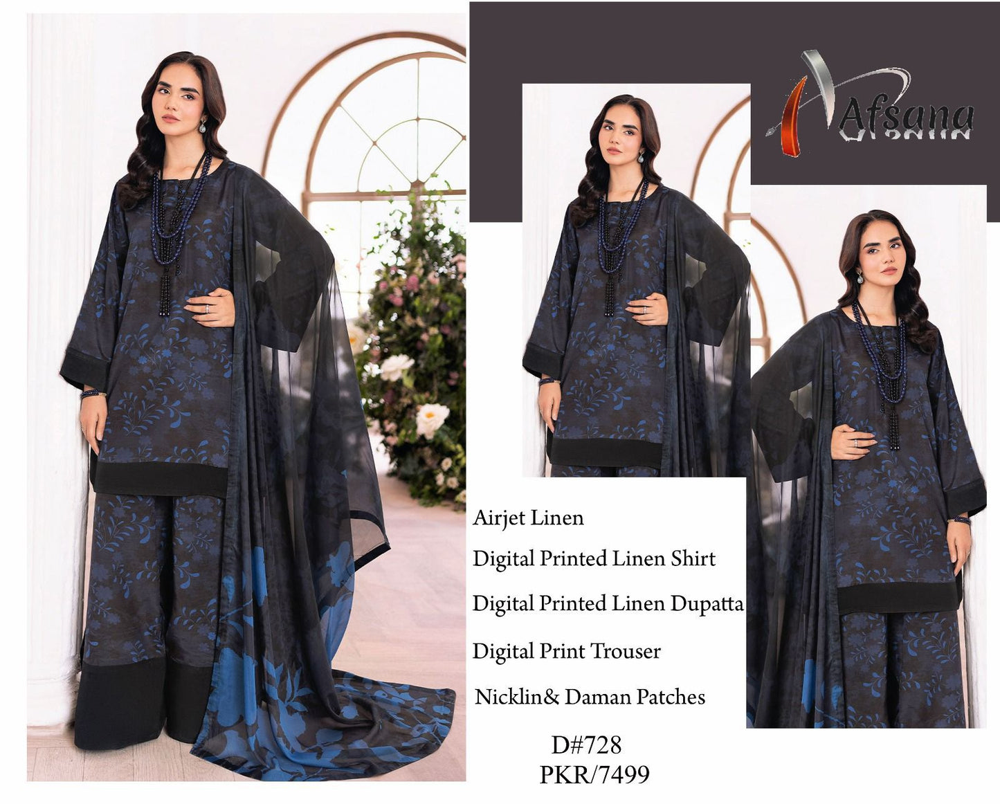 PATCHES LINEN WITH LINEN DUPATTA