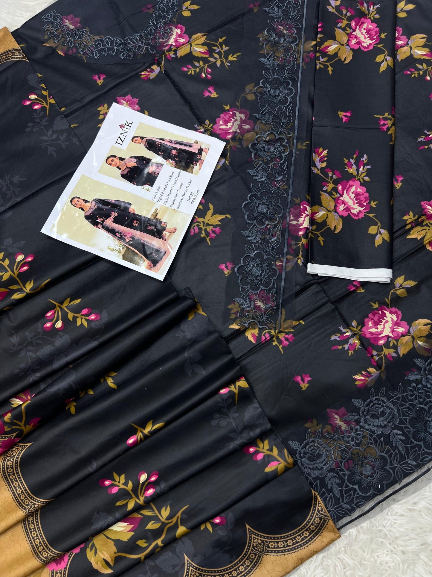 PATCHES LINEN WITH LINEN DUPATTA