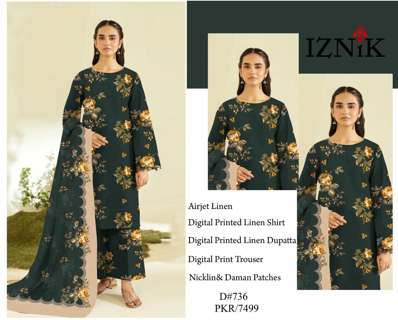 PATCHES LINEN WITH LINEN DUPATTA