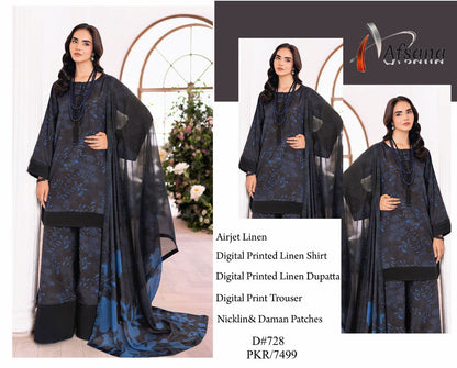 PATCHES LINEN WITH LINEN DUPATTA