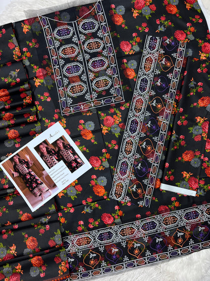 PATCHES LINEN WITH LINEN DUPATTA